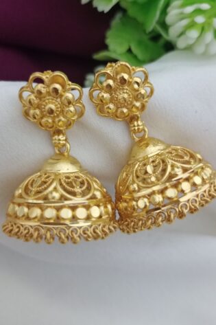 One Gram Gold Forming jhumkas