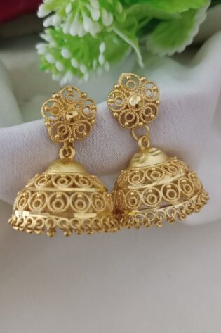 One Gram Gold Forming jhumkas